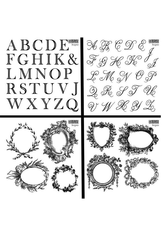 Iron Orchid Designs Insignia (four sheet set) Decor Stamp | Iron Orchid Designs 6"x6"