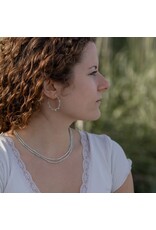 Glee Jewelry Pritti Gold Hoops with Amazonite | Glee Jewelry