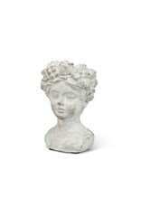 Abbott Collection Small Woman with Flowers & Fruits Cement Planter