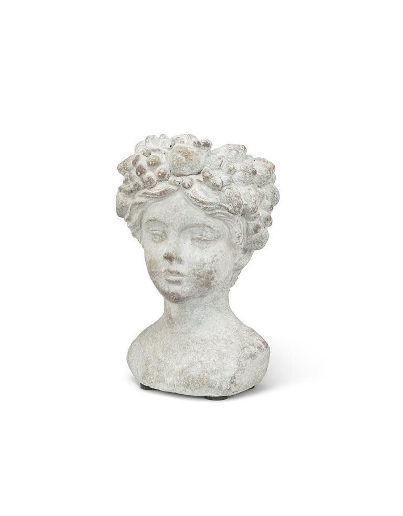 Abbott Collection Small Woman with Flowers & Fruits Cement Planter