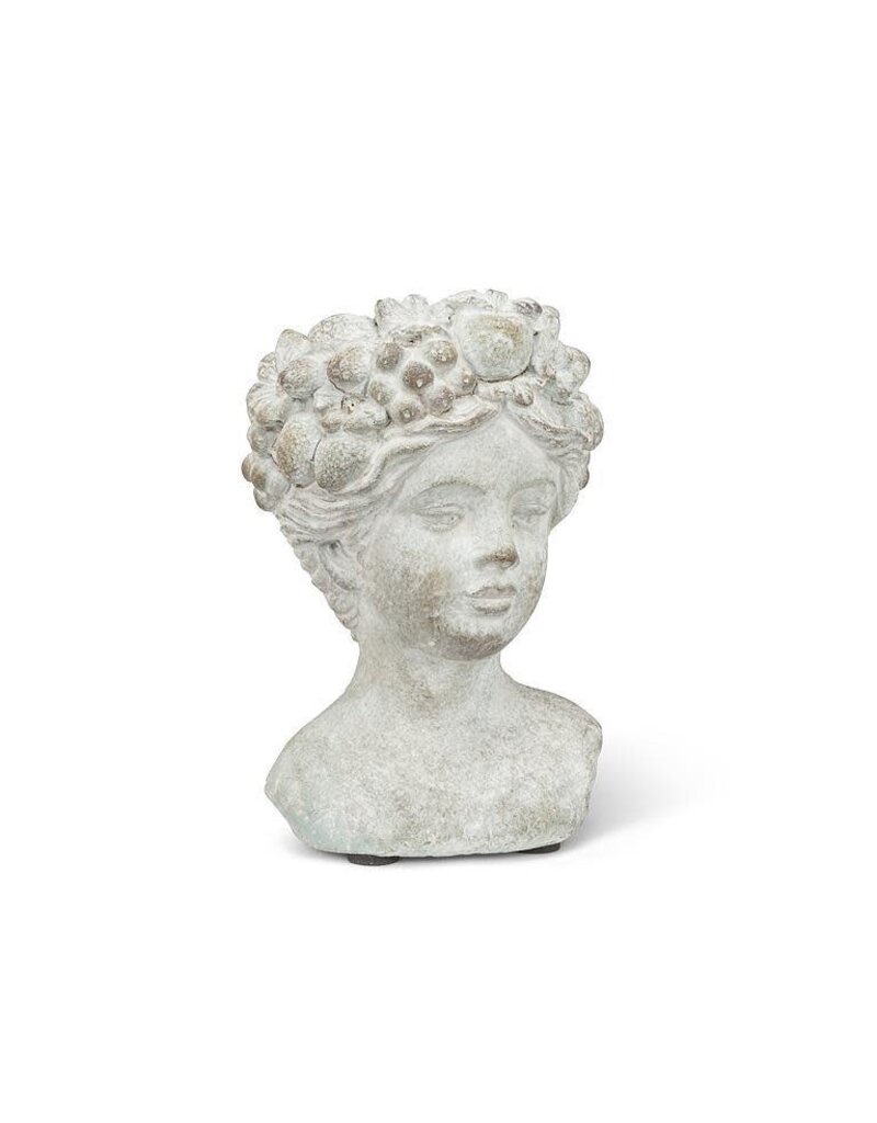 Abbott Collection Small Woman with Flowers & Fruits Cement Planter