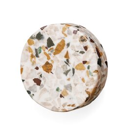 Round Terrazzo Knob with Gold Fittings