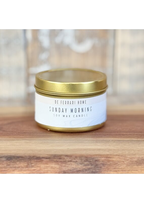 DeFerrari Candles Sunday Morning Soy Wax Candle Piccola Gold Tin