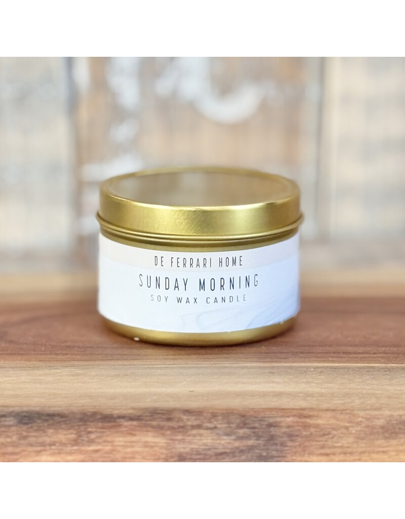 DeFerrari Candles Sunday Morning Soy Wax Candle Piccola Gold Tin