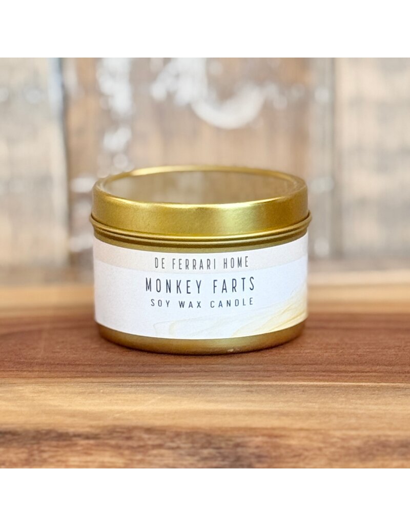 DeFerrari Candles Monkey Farts Soy Wax Candle Piccola Gold Tin