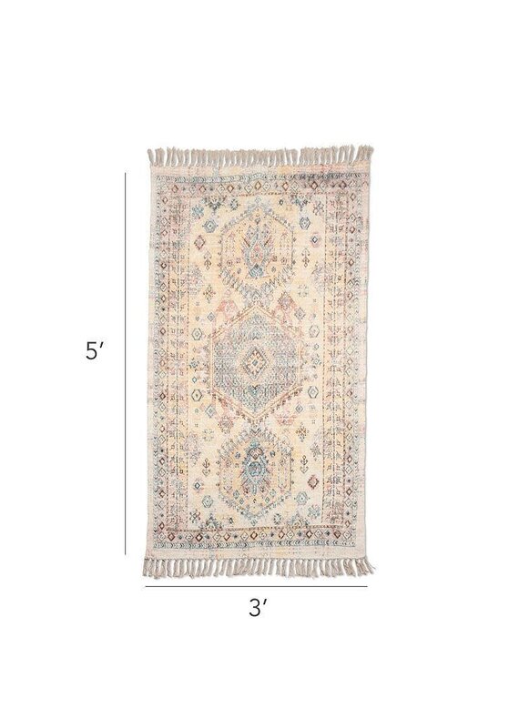 Abbott Collection Woven Cotton Printed Floor Rug | 3'x5'