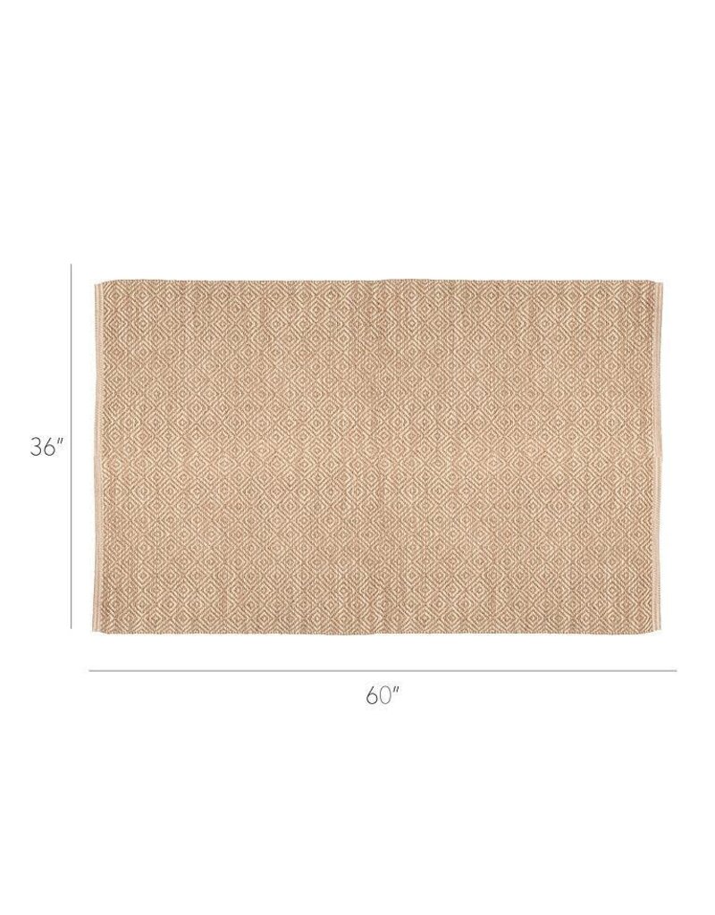 Abbott Collection Flat Diamond Weave Cotton & Jute Floor Mat | 36"x60"