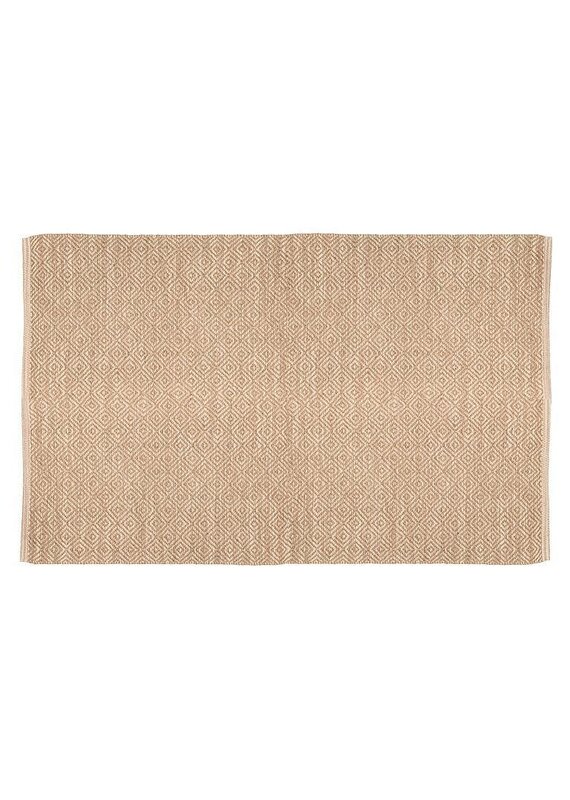 Abbott Collection Flat Diamond Weave Cotton & Jute Floor Mat | 36"x60"