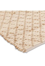 Abbott Collection Ivory Diamond Weave Cotton & Jute Floor Mat | 36"x60"