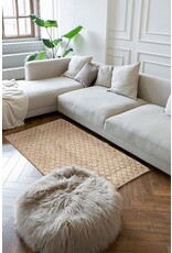 Abbott Collection Ivory Diamond Weave Cotton & Jute Floor Mat | 36"x60"
