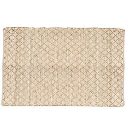Abbott Collection Ivory Diamond Weave Cotton & Jute Floor Mat | 36"x60"