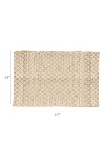 Abbott Collection Ivory Diamond Weave Cotton & Jute Floor Mat | 36"x60"