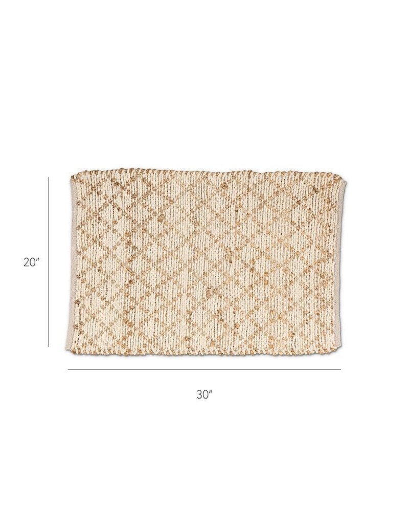 Abbott Collection Diamond Weave Cotton & Jute Floor Mat | 20"x30"