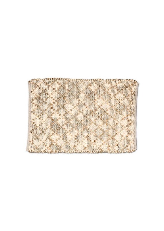 Abbott Collection Diamond Weave Cotton & Jute Floor Mat | 20"x30"