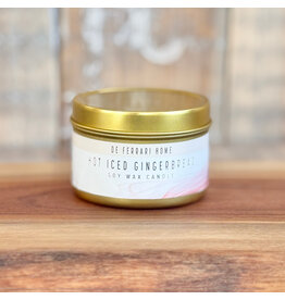 DeFerrari Candles Hot Iced Gingerbread Soy Wax Candle Piccola Gold Tin