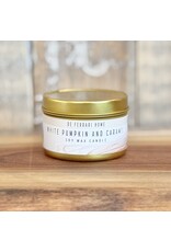 DeFerrari Candles White Pumpkin and Caramel Soy Wax Candle Piccola Gold Tin