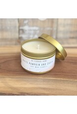 DeFerrari Candles White Pumpkin and Caramel Soy Wax Candle Piccola Gold Tin