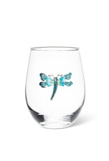 Abbott Collection Stemless Wine Glass with Jewelled Dragonfly