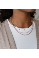 Glee Jewelry Always Necklace Gold with Pink Rhodonite | Glee Jewelry
