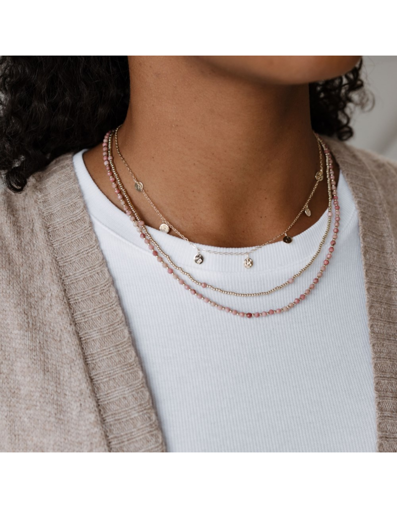 Glee Jewelry Always Necklace Gold with Pink Rhodonite | Glee Jewelry