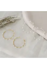 Glee Jewelry Jolie Hoop Earrings with White Pearl | Glee Jewelry