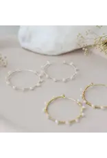 Glee Jewelry Jolie Hoop Earrings with White Pearl | Glee Jewelry