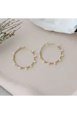 Glee Jewelry Jolie Hoop Earrings with White Pearl | Glee Jewelry