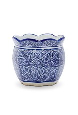 Abbott Collection Scallop Edge Porcelain Indigo Planter