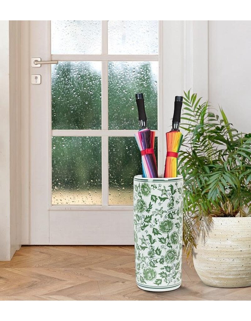 Abbott Collection Floral Porcelain Umbrella Stand