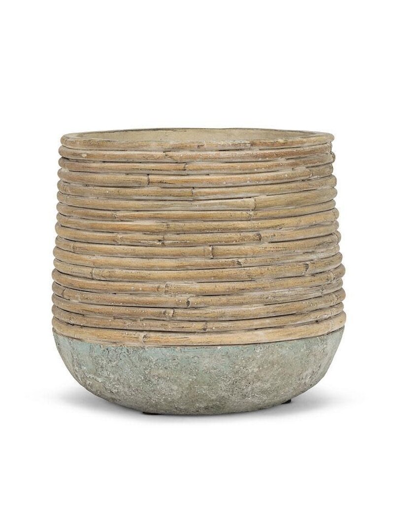Abbott Collection Rattan Wrap Look Cement Planter | md
