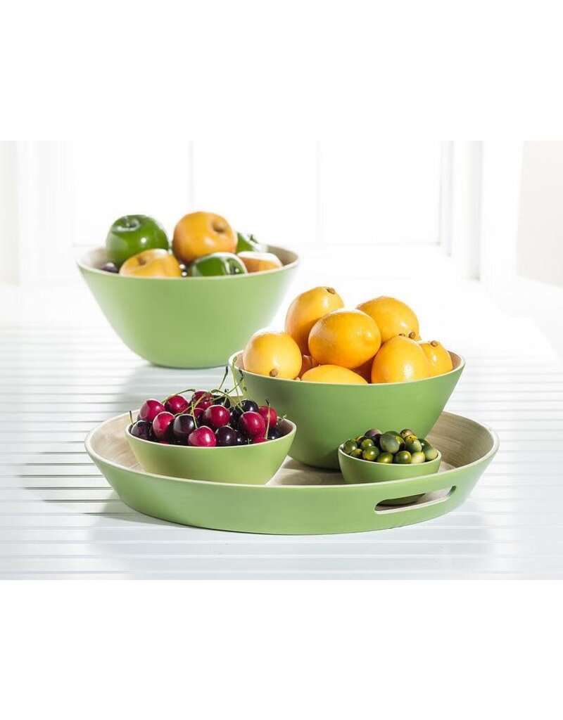 Abbott Collection Bamboo Tray with Handles - Green