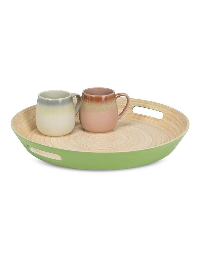 Abbott Collection Bamboo Tray with Handles - Green