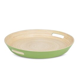 Abbott Collection Bamboo Tray with Handles - Green