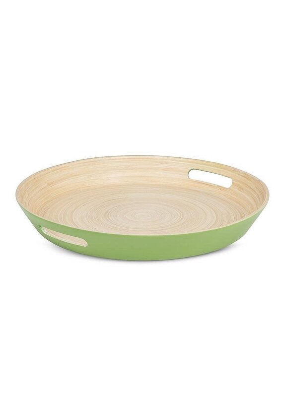 Abbott Collection Bamboo Tray with Handles - Green