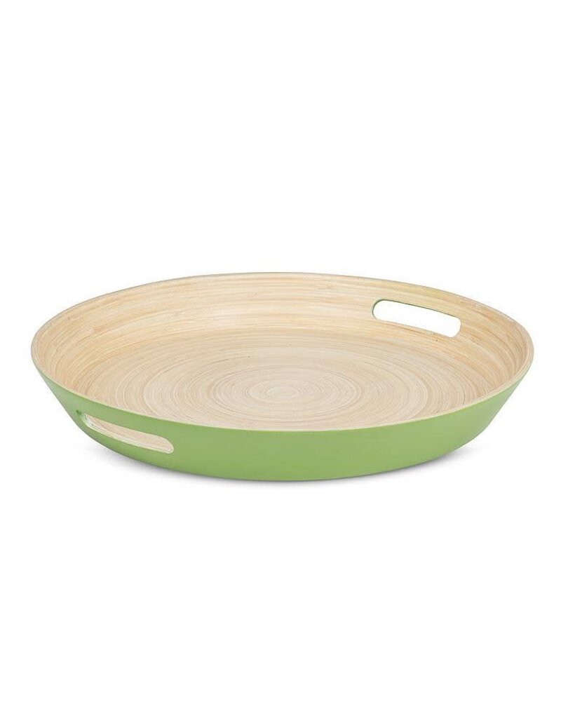 Abbott Collection Bamboo Tray with Handles - Green