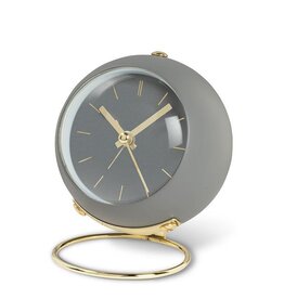 Abbott Collection Retro Alarm Clock with Loop Stand - Grey