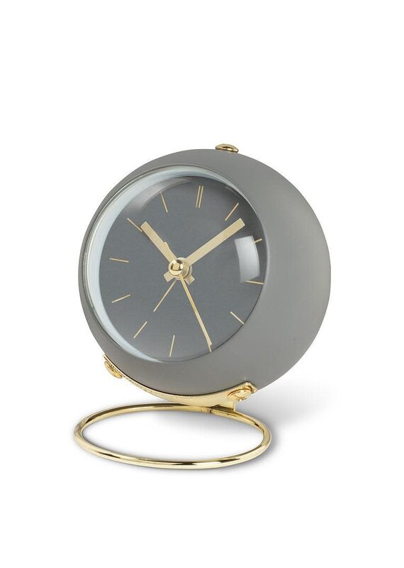 Abbott Collection Retro Alarm Clock with Loop Stand - Grey