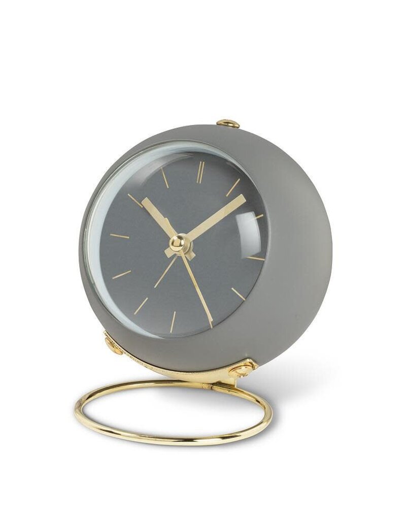 Abbott Collection Retro Alarm Clock with Loop Stand - Grey