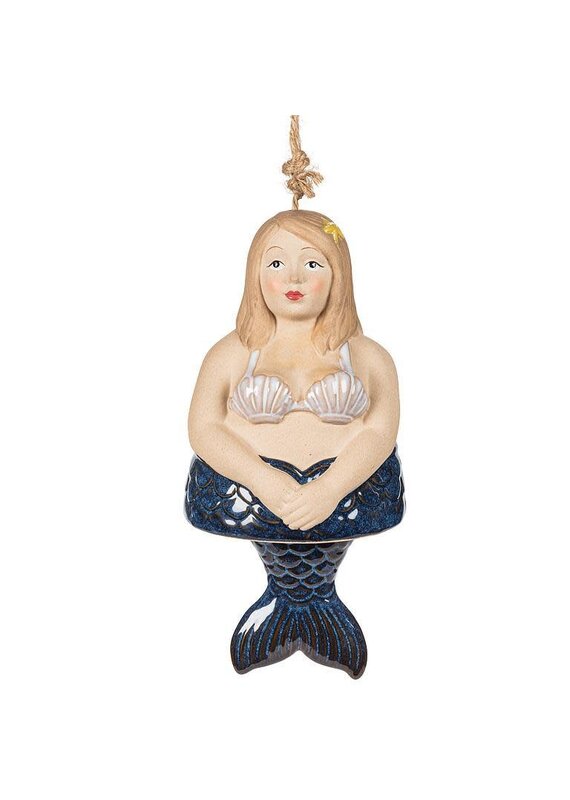 Abbott Collection Mermaid Ceramic Wind Chime