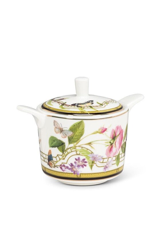 Abbott Collection Butterfly Garden Covered Sugar Pot