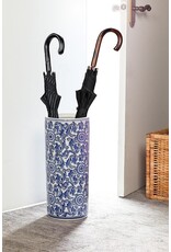 Abbott Collection Indigo Blue Patterned Umbrella Stand