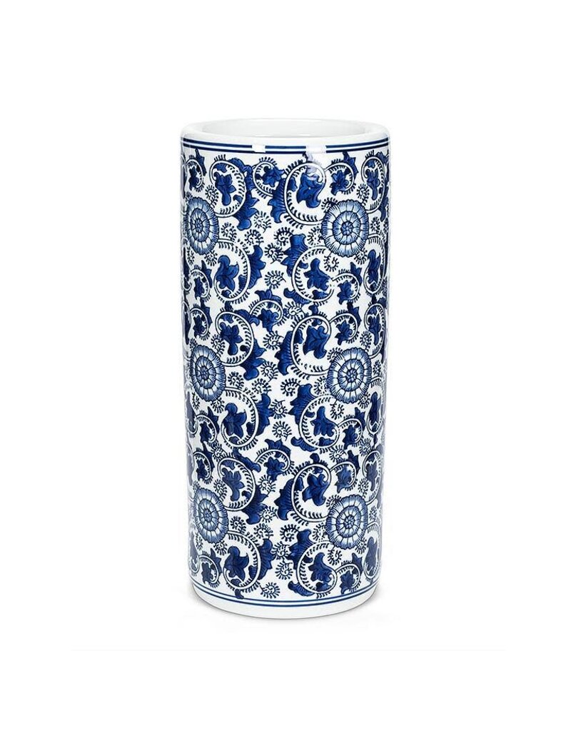Abbott Collection Indigo Blue Patterned Umbrella Stand
