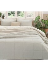 Brunelli Tagliatelle Natural Striped Quilt by Brunelli