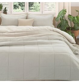 Brunelli Tagliatelle Natural Striped Quilt by Brunelli