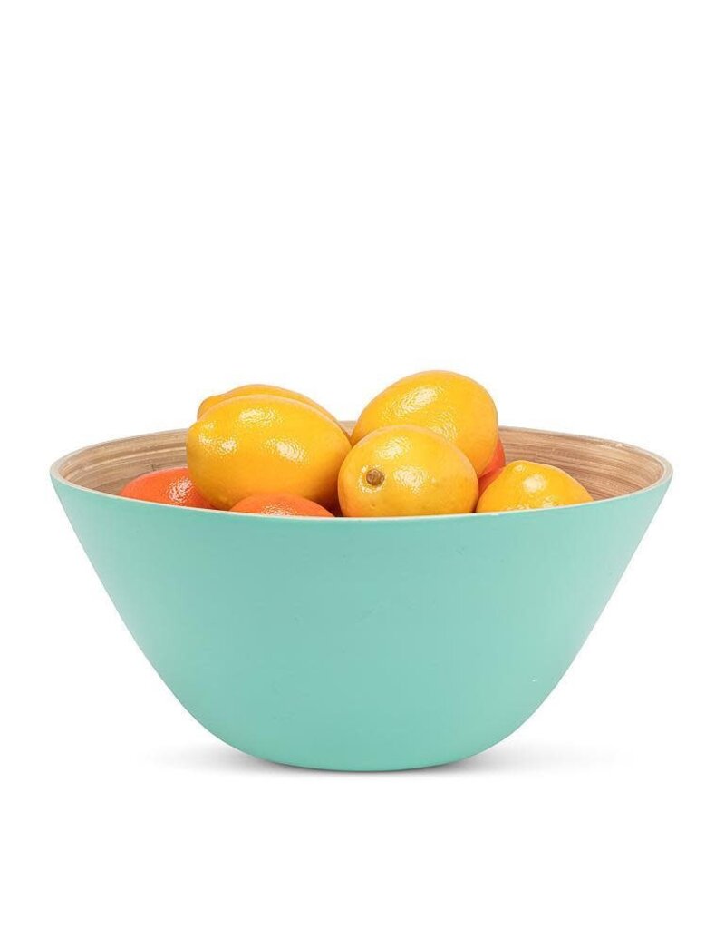 Abbott Collection Large Deep Bamboo Bowl | turquoise