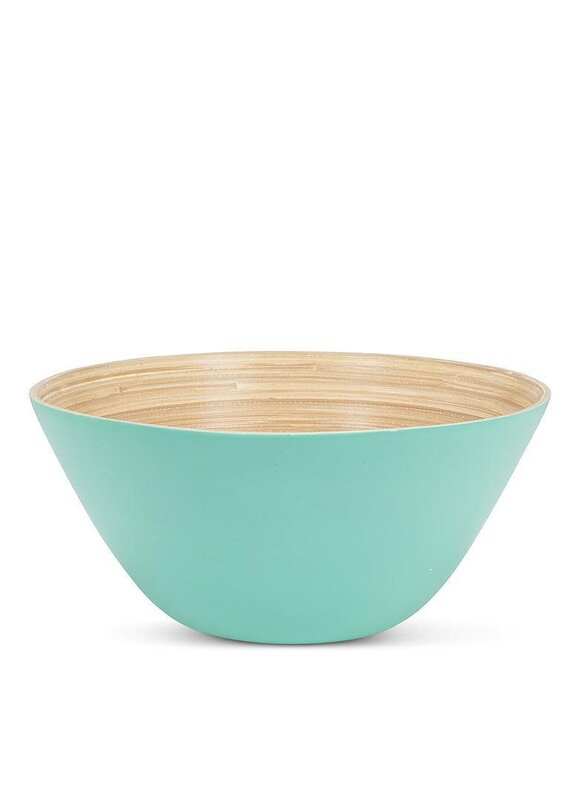 Abbott Collection Large Deep Bamboo Bowl | turquoise