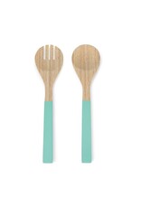 Abbott Collection Bamboo Salad Servers | turquoise