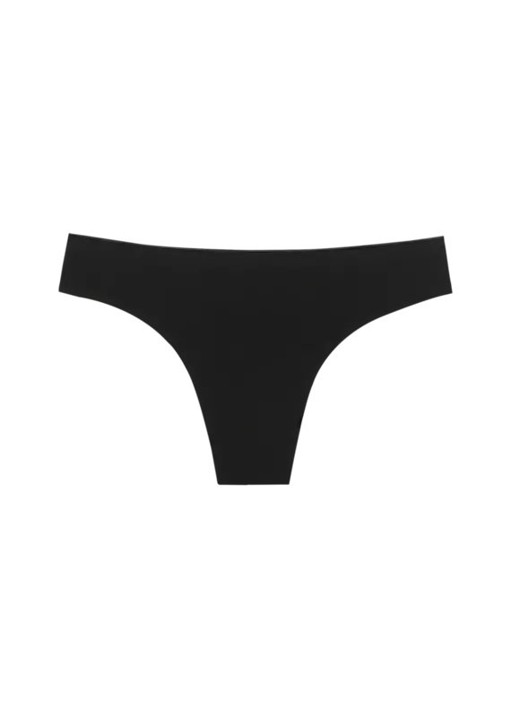 huha Seamless Low-Mid Thong by huha | Black