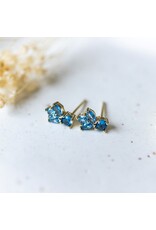 Glee Jewelry Deco Stud Earrings Sky Blue | Glee Jewelry Gold
