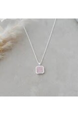 Glee Jewelry Florence Square Necklace featuring Rose Quartz by Glee